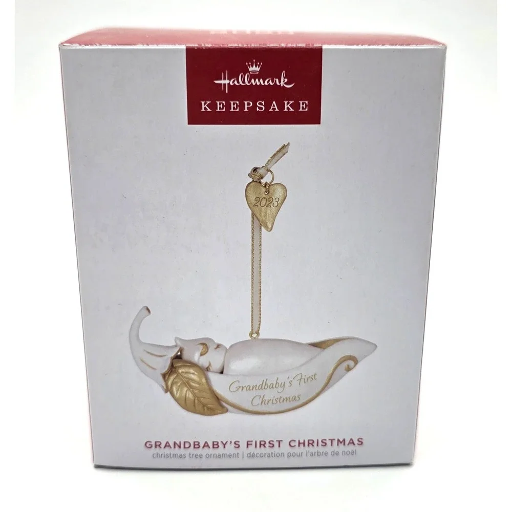 2023 Hallmark Grandbaby's First Christmas Porcelain Ornament Grandparents NEW